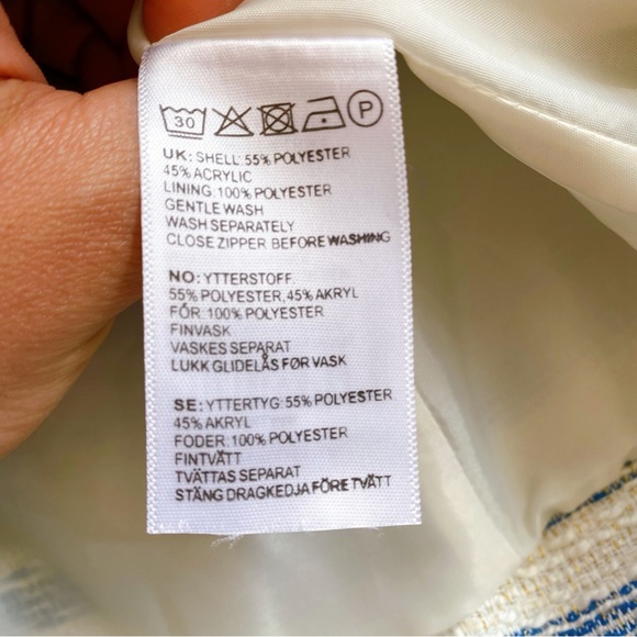 🐚 BIKBOK BLUE IVORY STRIPE FRINGE ELEGANT BLAZER JACKET! - Picture 13 of 15